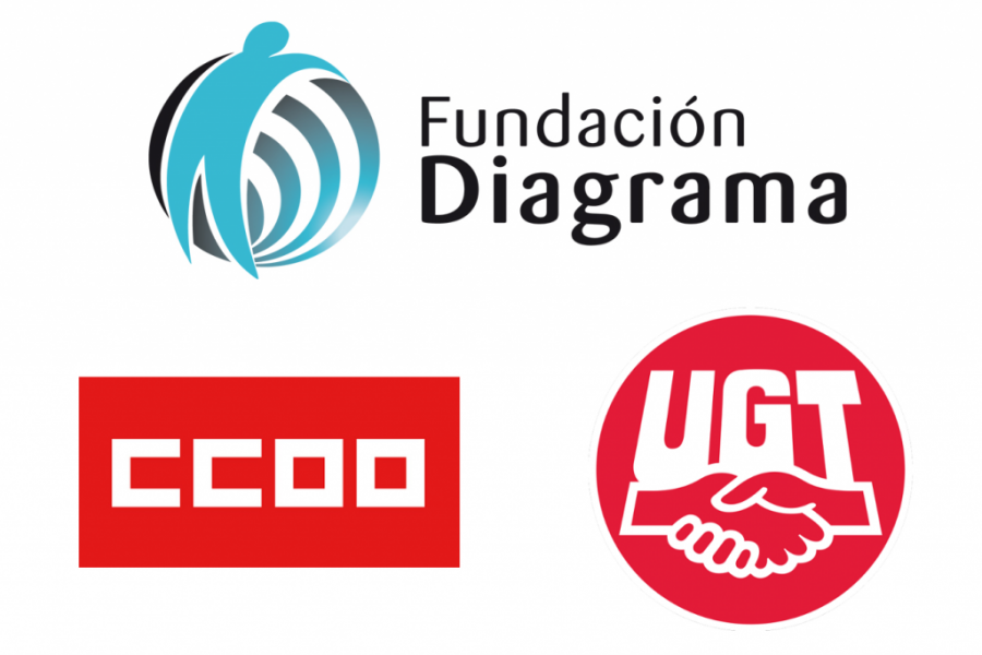 Logotipos de Fundación Diagrama, CCOO y UGT