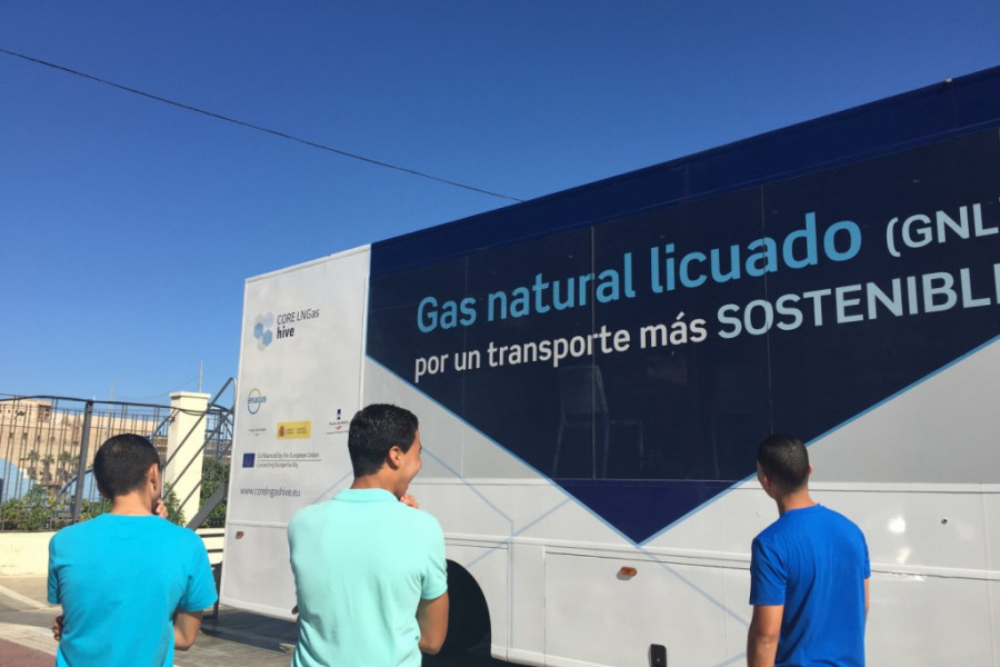 Visita a la exposición Gas Natural Licuado. Menores del centro 'Ciudad de Melilla'. Fundación Diagrama 2017. 