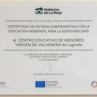 Certificado de Entidad Comprometida con la Educación Ambiental para la Sostenibilidad (2022)