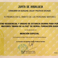 Mención Especial en el IV Premio en el Ámbito de las Personas Mayores