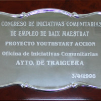 Placa del I Congreso 'Iniciativas Comunitarias de Empleo' de Baix Maestrat