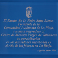 Reconocimiento del Gobierno de La Rioja al Centro Educativo de Menores ‘Virgen de Valvanera’